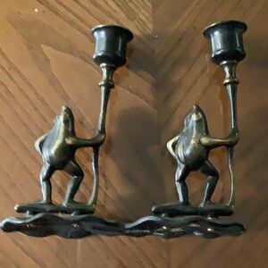 Unique! Frog candle holders
